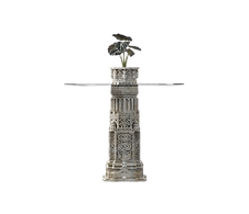 JinaShilp coffee table designed by Karan Desai for Serafini, luxury marble design table combining planter and sculptural architecture.