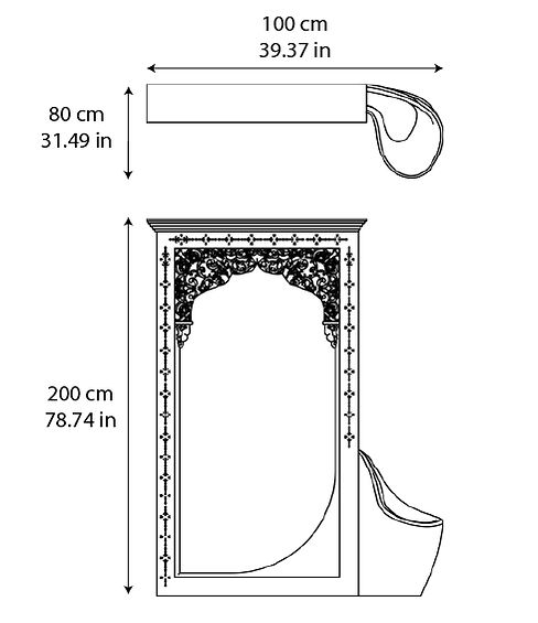 JinaShilp mirror designed by Karan Desai for Serafini, sculptural marble design mirror inspired by Jain temple architecture.