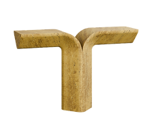 Tivoli Console in marble by Pietro Franceschini for Serafini, defined by a fractured architectural structure.