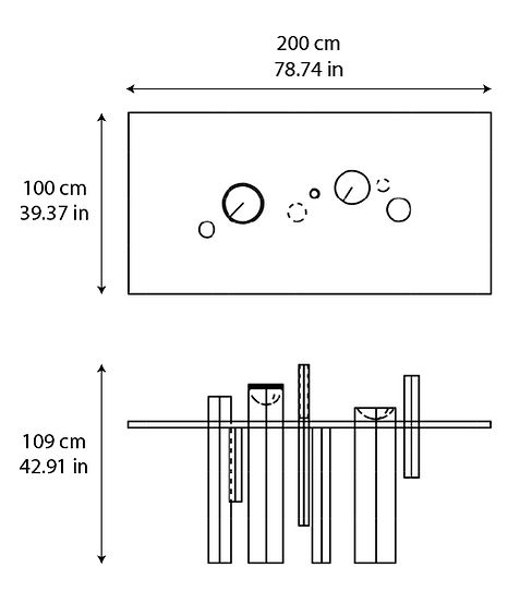 Pillar dining table designed by Spinzi for Serafini, luxury marble design table inspired by Roman columns for contemporary living.
