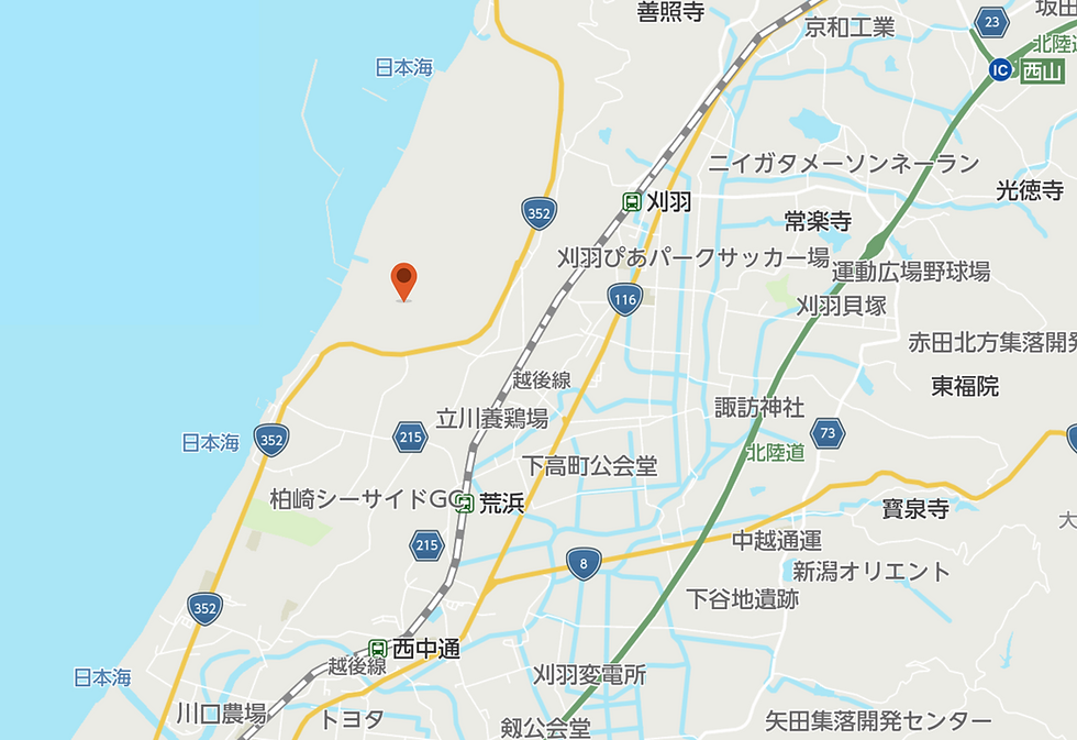 柏崎刈羽原子力発電所の地図