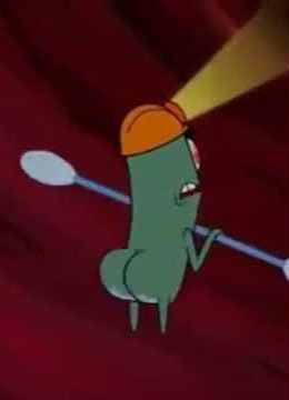 Thicc plankton depicted in screenshot from the spongebob cartoon season 9 episode 203b slasa imbecilius