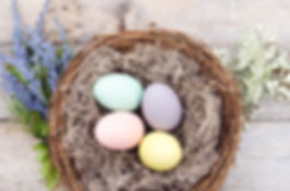 Colorful Eggs in Basket