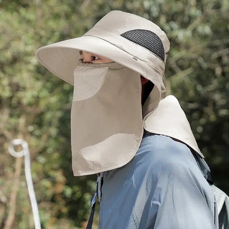 Thumbnail: Summer Sun Hats UV Protection Outdoor Hunting Fishing Cap For Men Women Hiking C