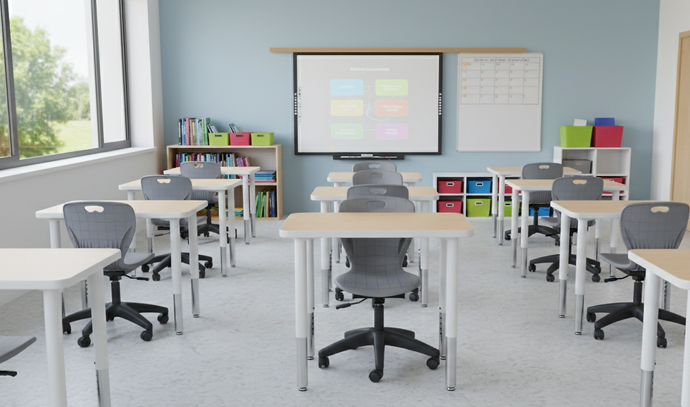 Thumbnail: EN-2028-RT-HD Adjustable Desk with No Storage with task chairs