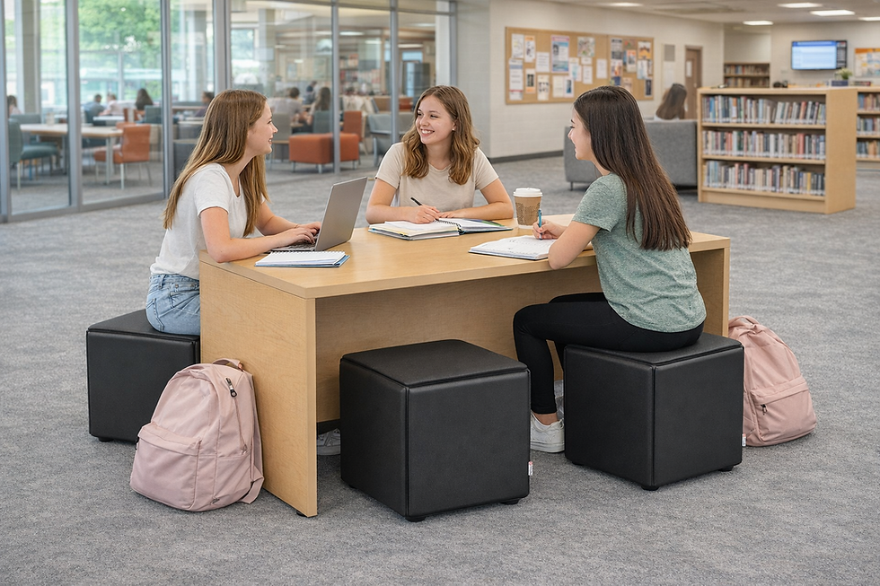 Thumbnail: ENERGI™ EN-SQ-45 Cube Ottoman with teaming table