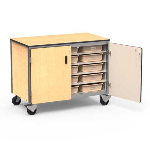 Mobile Storage with 15 Tote Trays TRADE WEST
