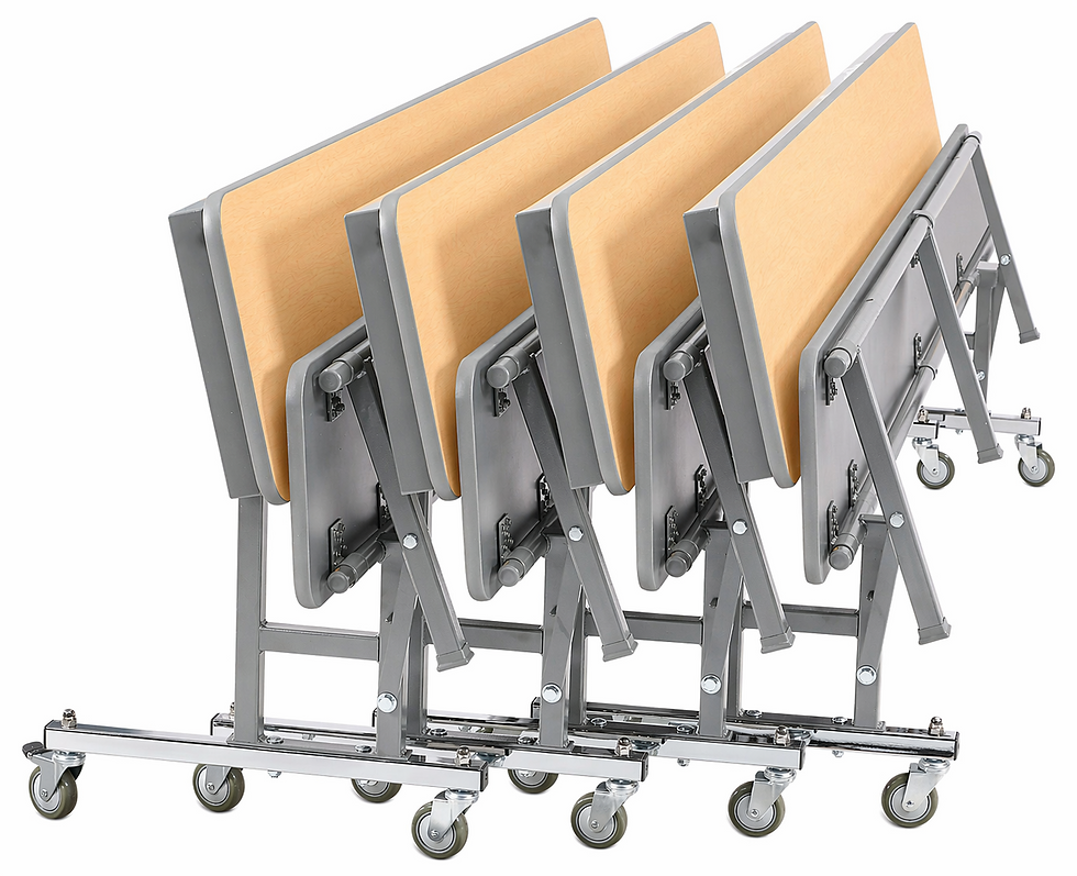 Thumbnail: ENERGI™ Model EN-CBT-96-MPL-SLV Convertible Bench Unit - folded and nested