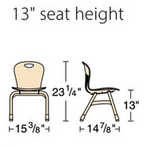 Thumbnail: Virco ZUMA Arm Stacking Chairs - 13"H dimensions