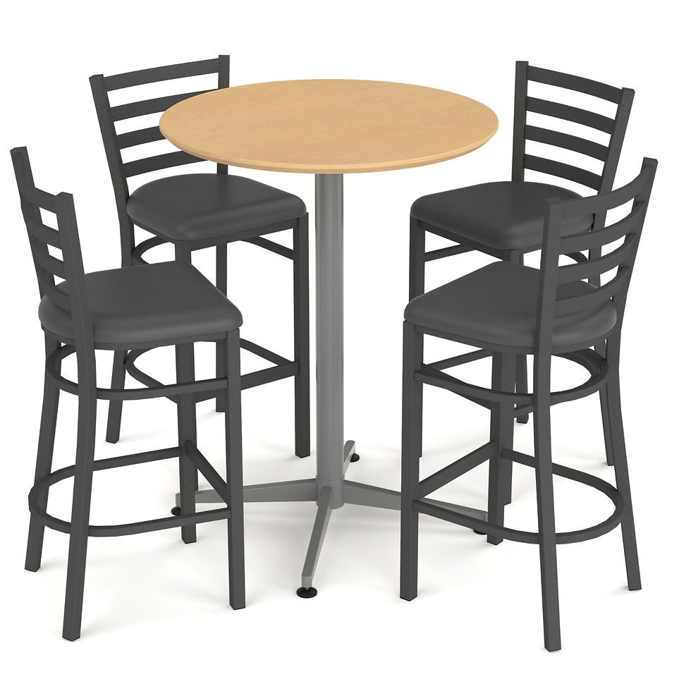 Contemporary Cafe Stool & Table Set - 5PC