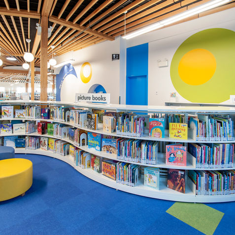 Sooke Library - Curved Metal Shelving