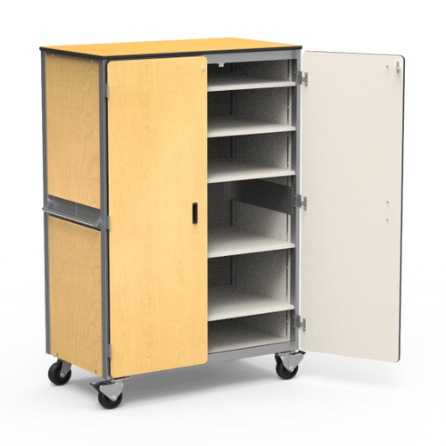 Mobile Locking Storage With Five Shelves TRADE WEST