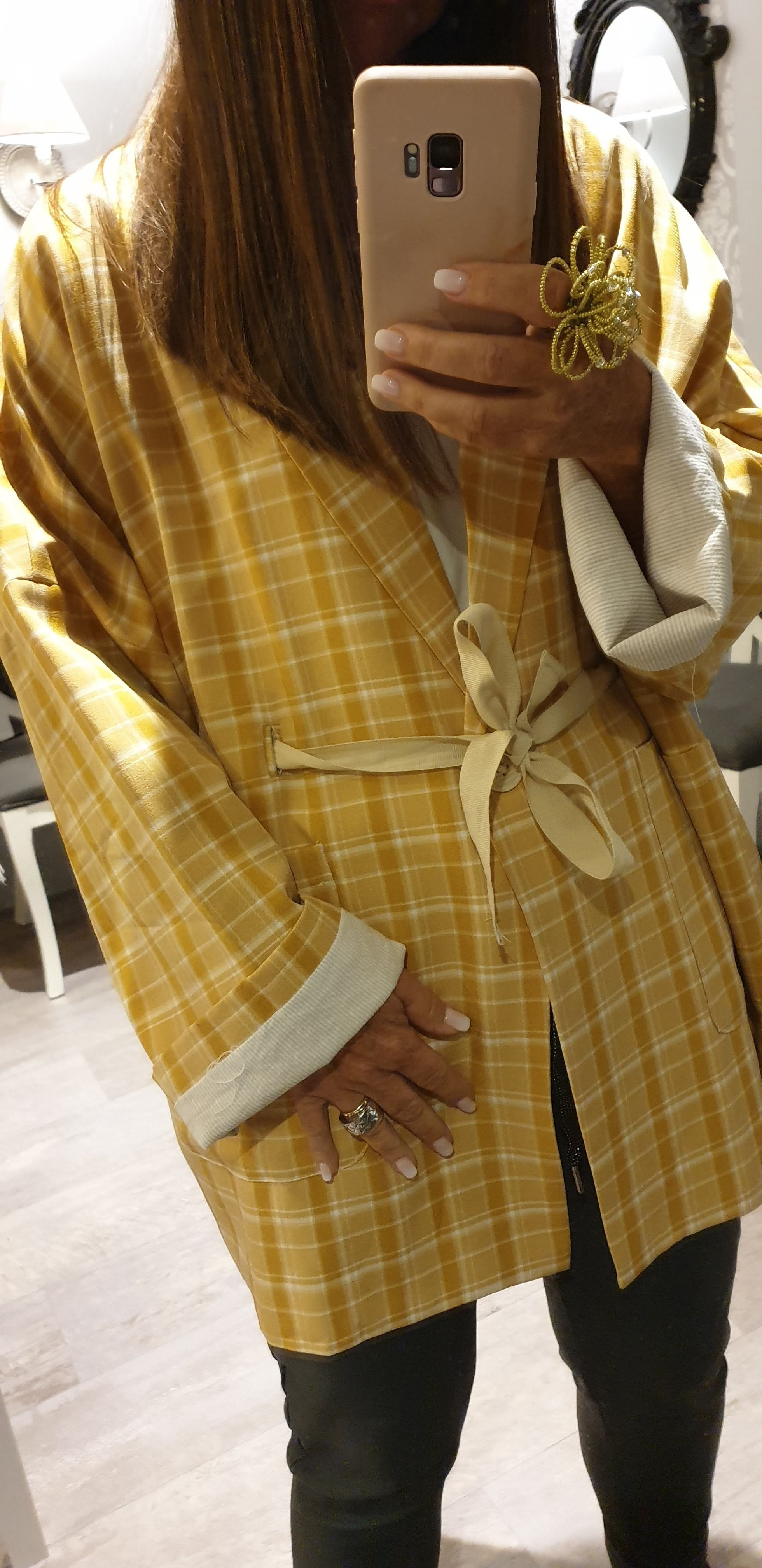 Veste kimono jaune