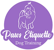 Paws Etiquette Dog Training logo – positive dog trainer in Gosfield near Braintree, Essex.