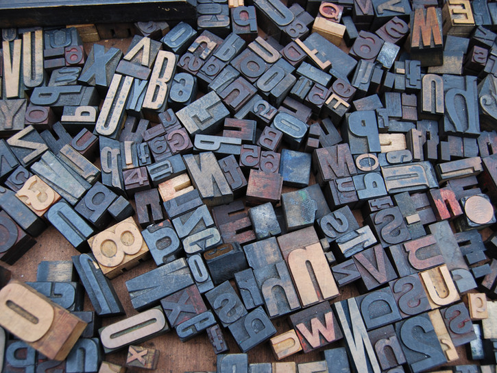 Letters and numbers for letterpress