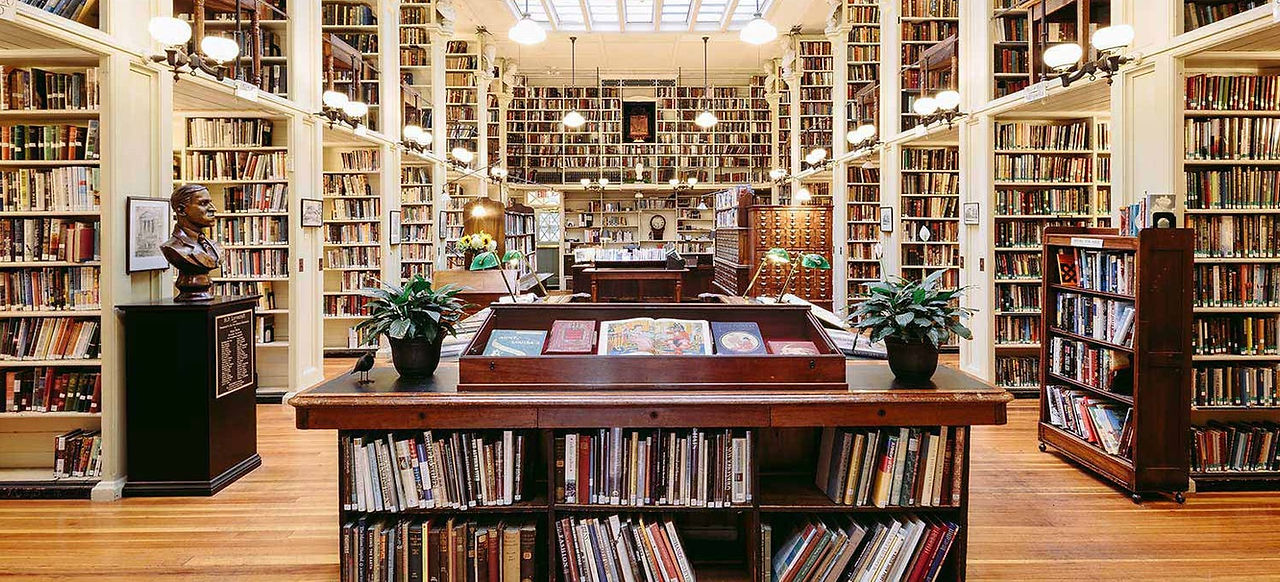 Interior of the Providence Athenaeum library