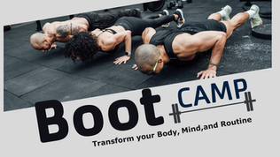 People do planks on a floor mat at the gym