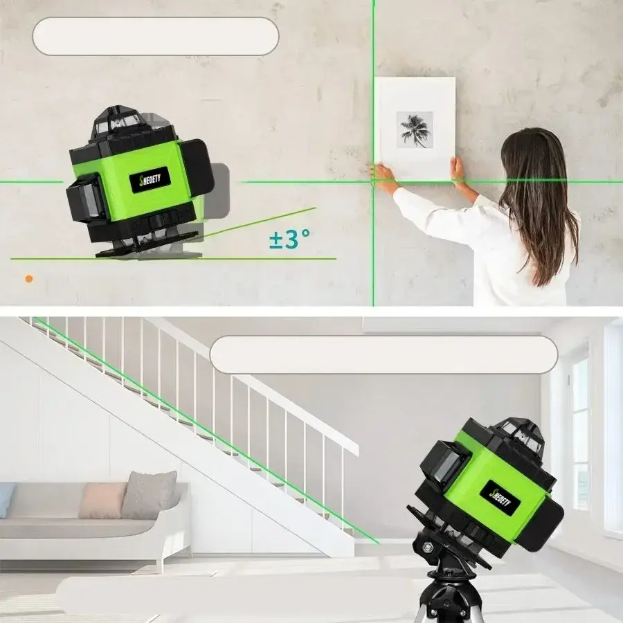 Miniatura: Brazil Warehouse 4D 16 Line Nivel Laser 360° Self-Leveling 2400mAh Batteries & 