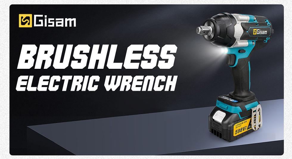 Miniatura: Gisam 1800N.M Torque Brushless Electric Impact Wrench 1/2 inch Screwdriver Cordl