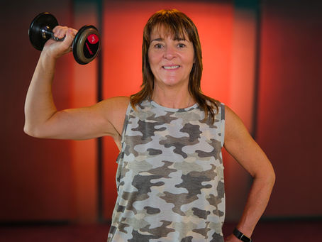 jo with dumbbell