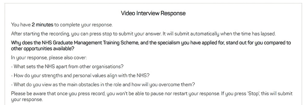 NHS (UK) 2026 All Roles Applied Video Questions