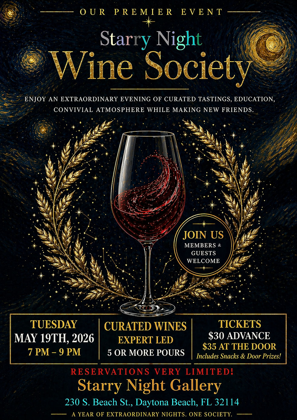 Starry Night Wine Society Wine Tasting Event