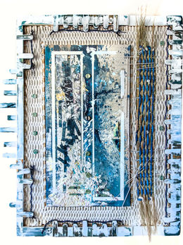 A Prayer for the Living | Oil, Acrylic, Fiber, Wood, Dried Flowers, Stone, Marble | USA