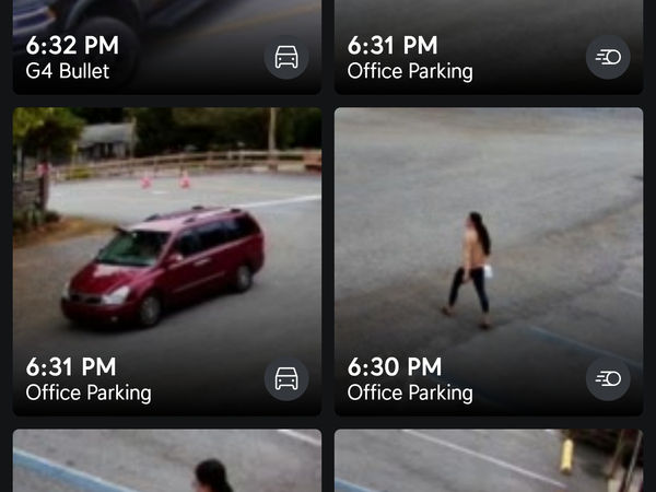 Camera system app screen showing AI-driven search