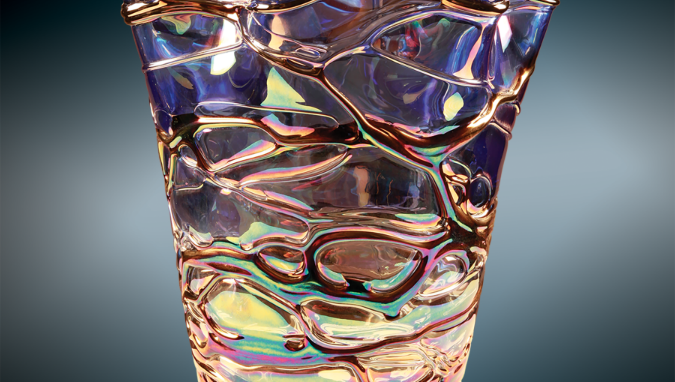 Dichroic Art Glass Vase
