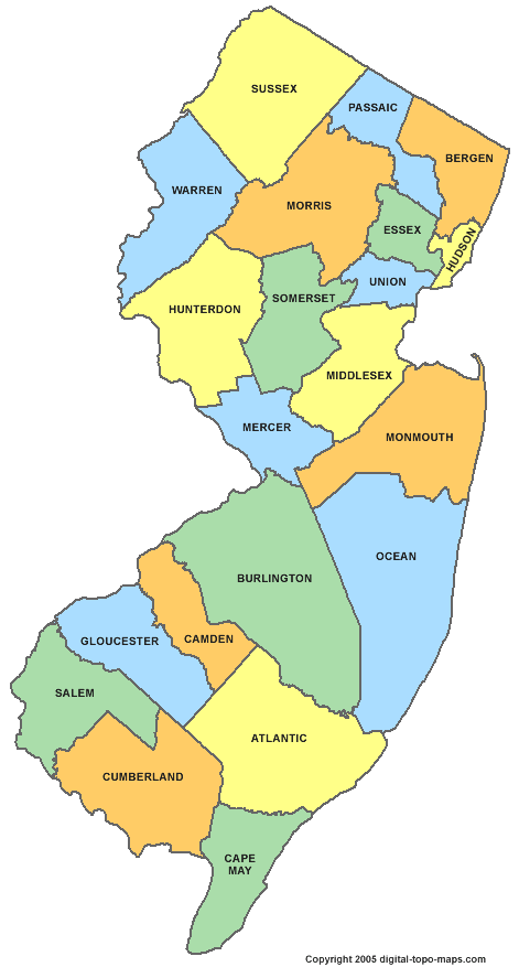 ProClean Coverage New Jersey Map for air duct cleaning, dryer vent cleaning and chimney cleaning
