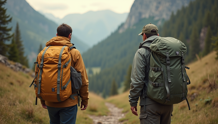 背包試背活動中，露營新手在戶外試背30L與50L背包