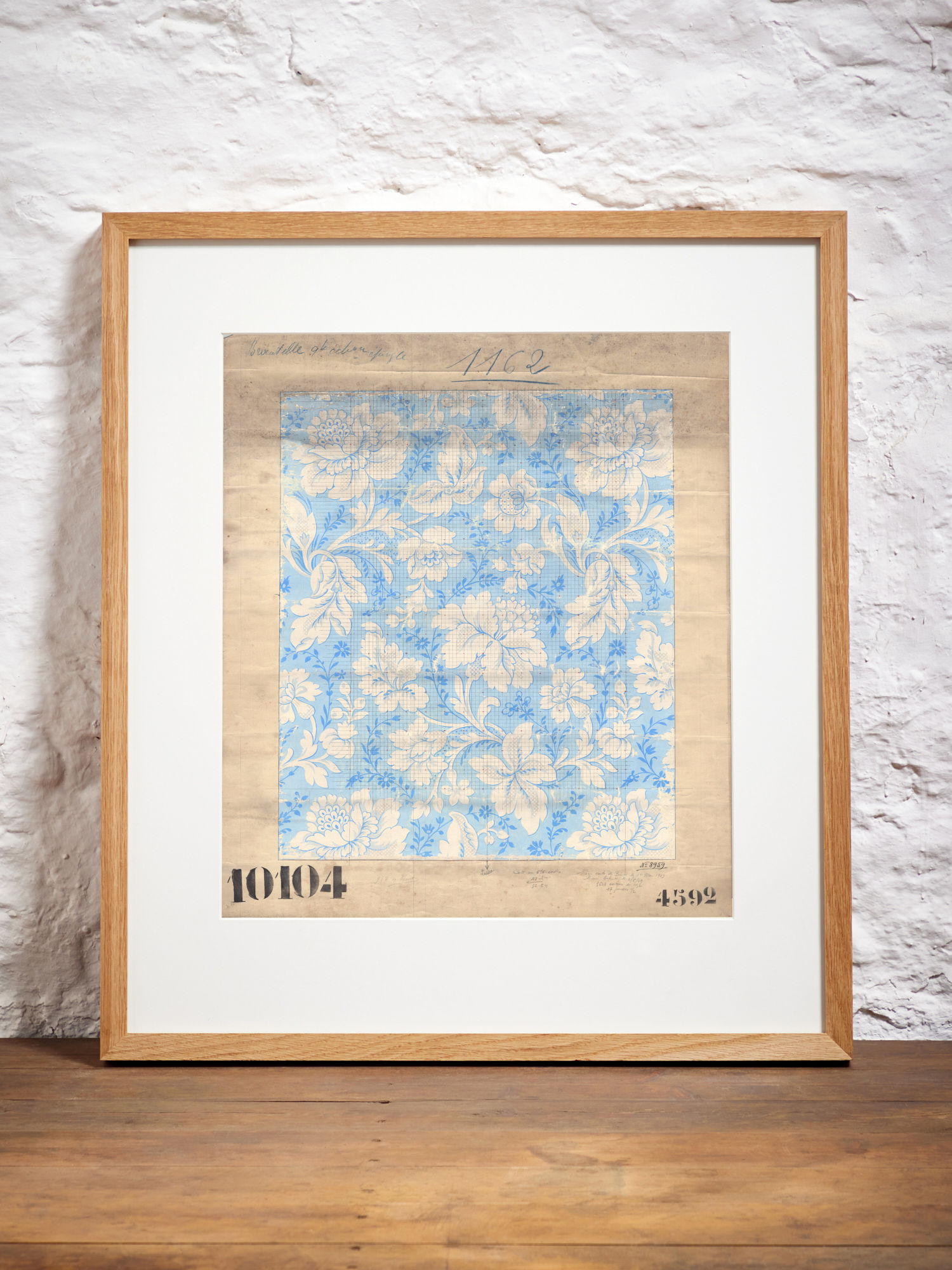 Life-size French Blue Floral Point Paper