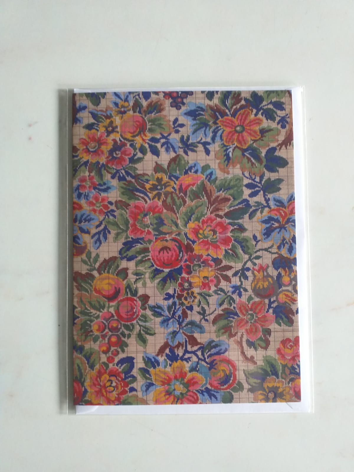 Multi Col Antique Floral Greeting Card