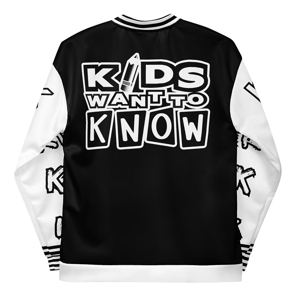 Thumbnail: Varsity KWTK  black and white Bomber Jacket