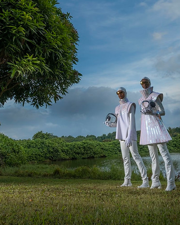 Pierre Cardin visiting Kourou