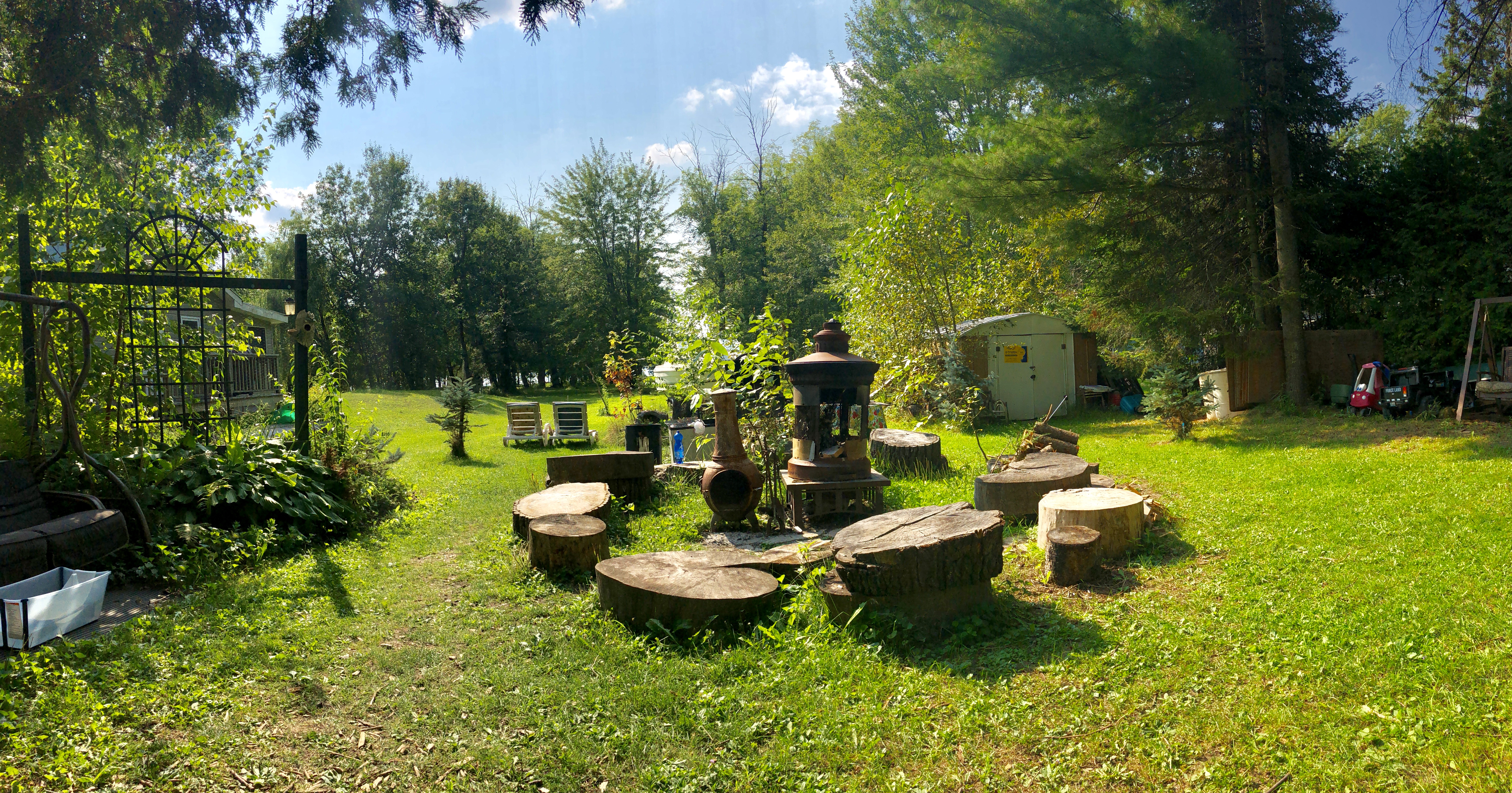 Looking towards the lake & fire pit.