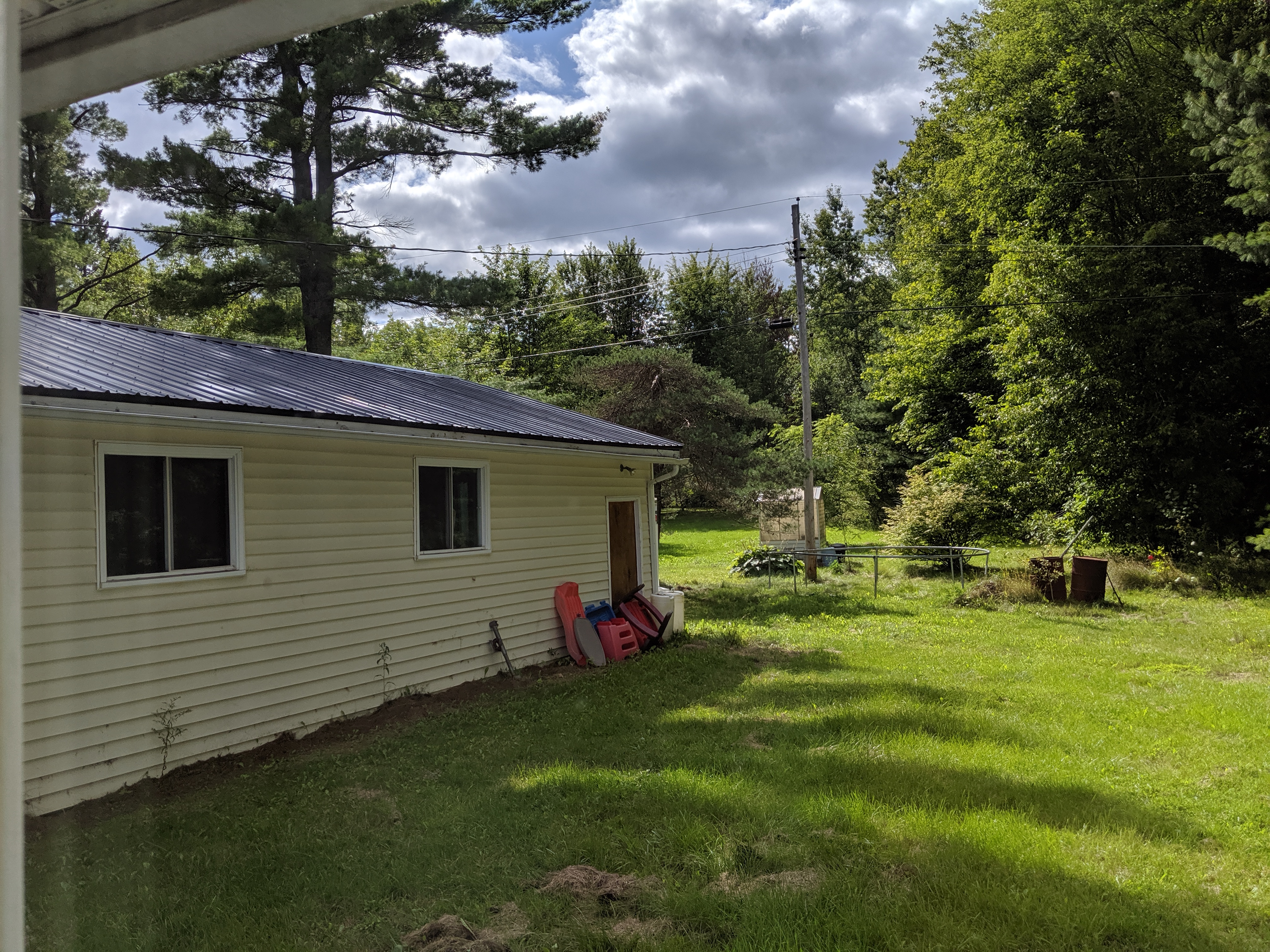 Facing the backyard; private forrest