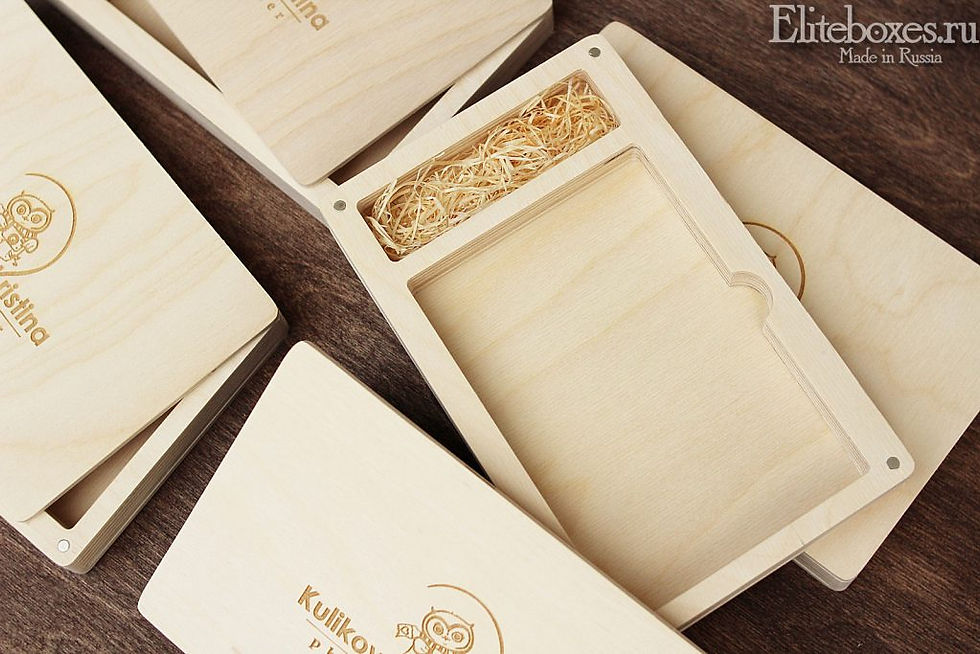 Деревянный бокс для фото + для USB