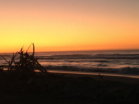Hokitika on an epic evening with the sun taking over the sky