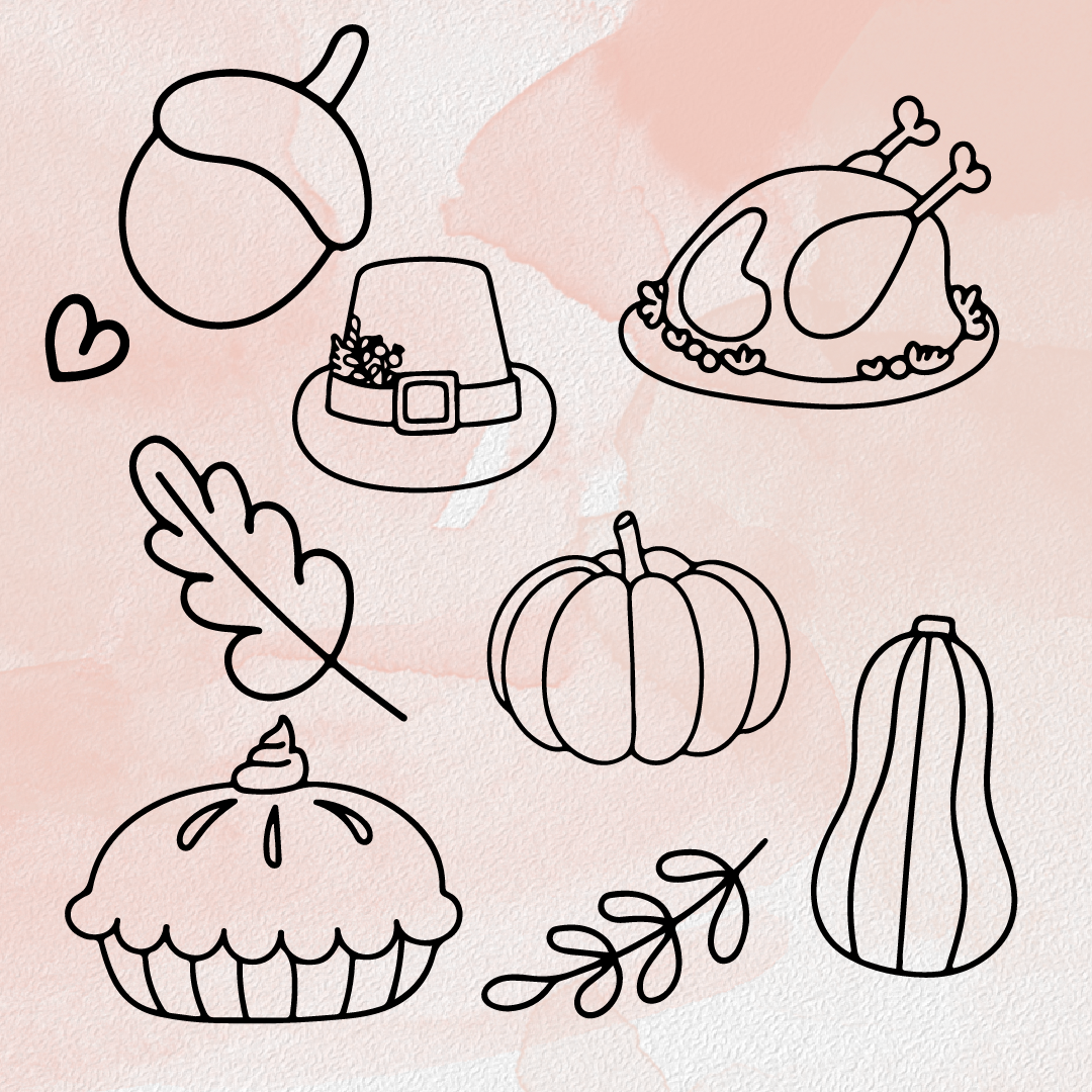 Thanksgiving Outline SVG Bundle