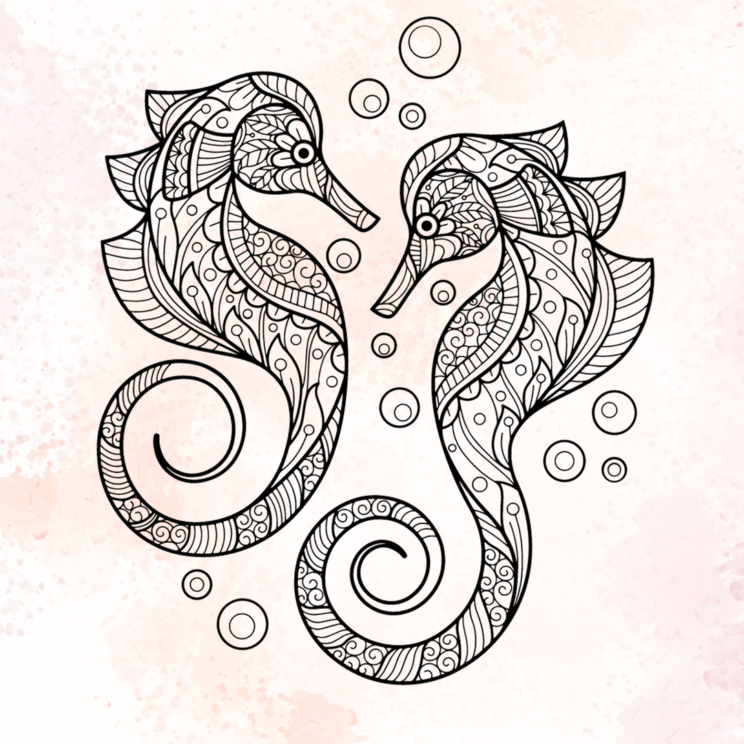 Tribal Seahorse SVG