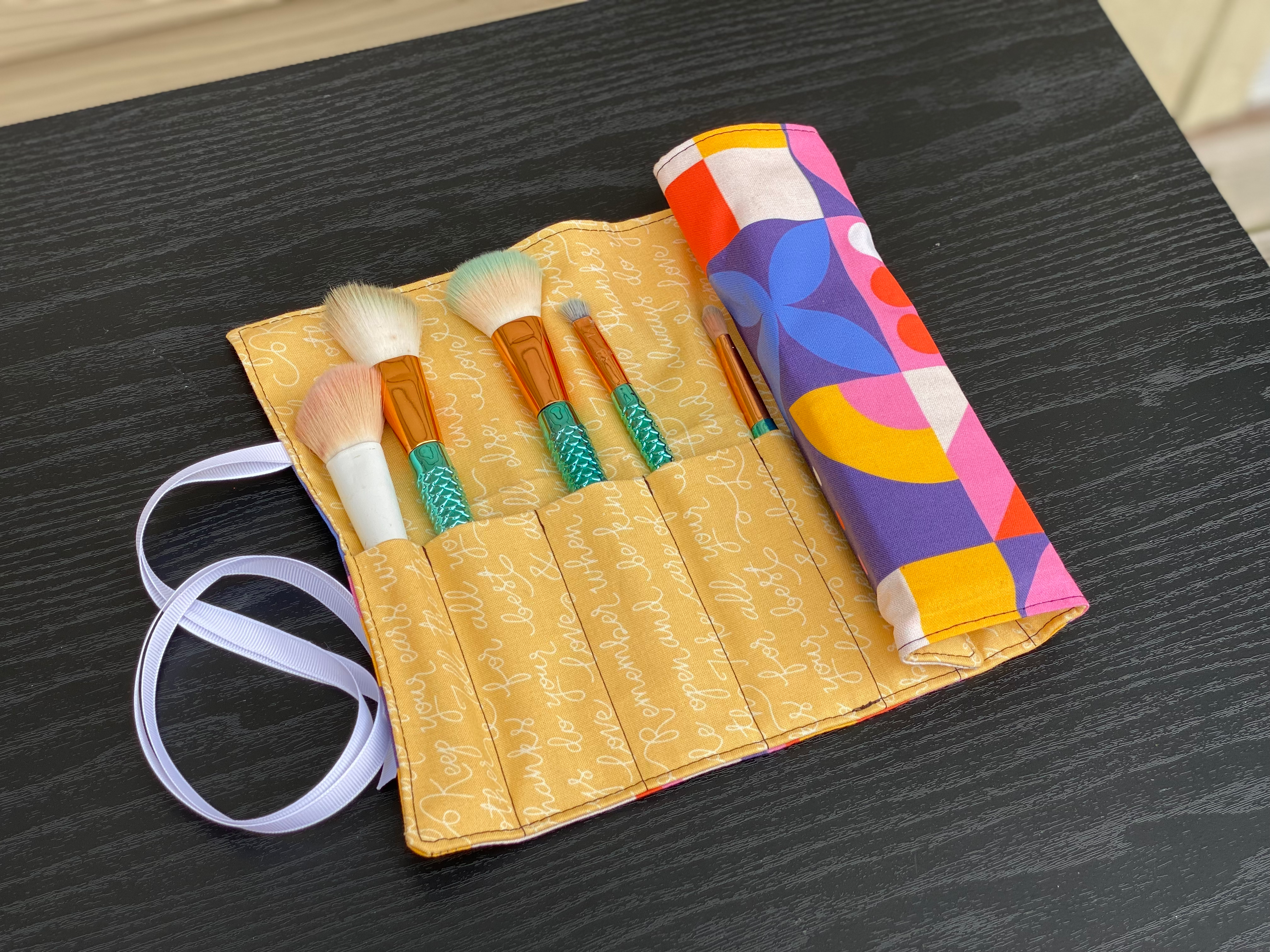 Makeup Brush or Pencil Roll Case Sewing Pattern