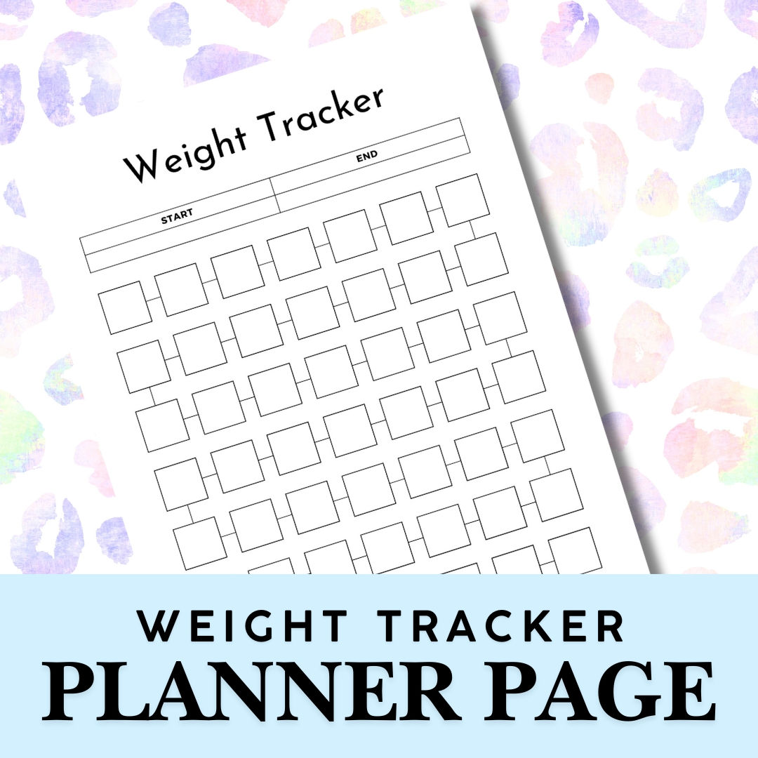 Weight Tracker Schedule Planner Sheets Full Page - Printable Planner