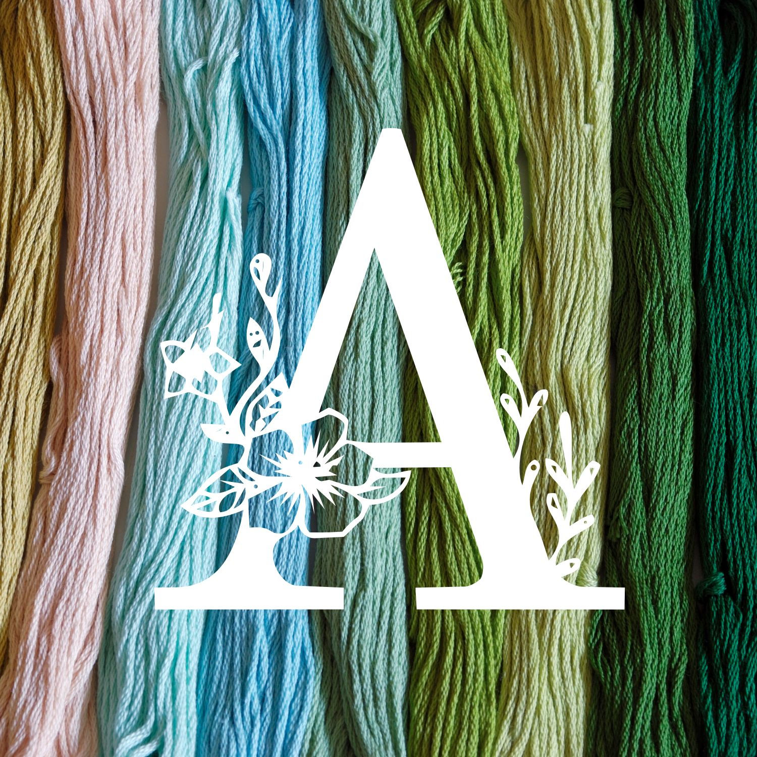 Floral Accent Letters Embroidery Font Bundle