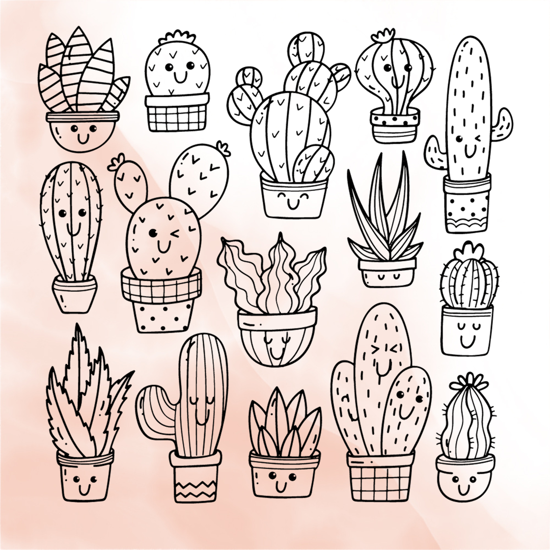 Sketched Cactus SVG Bundle