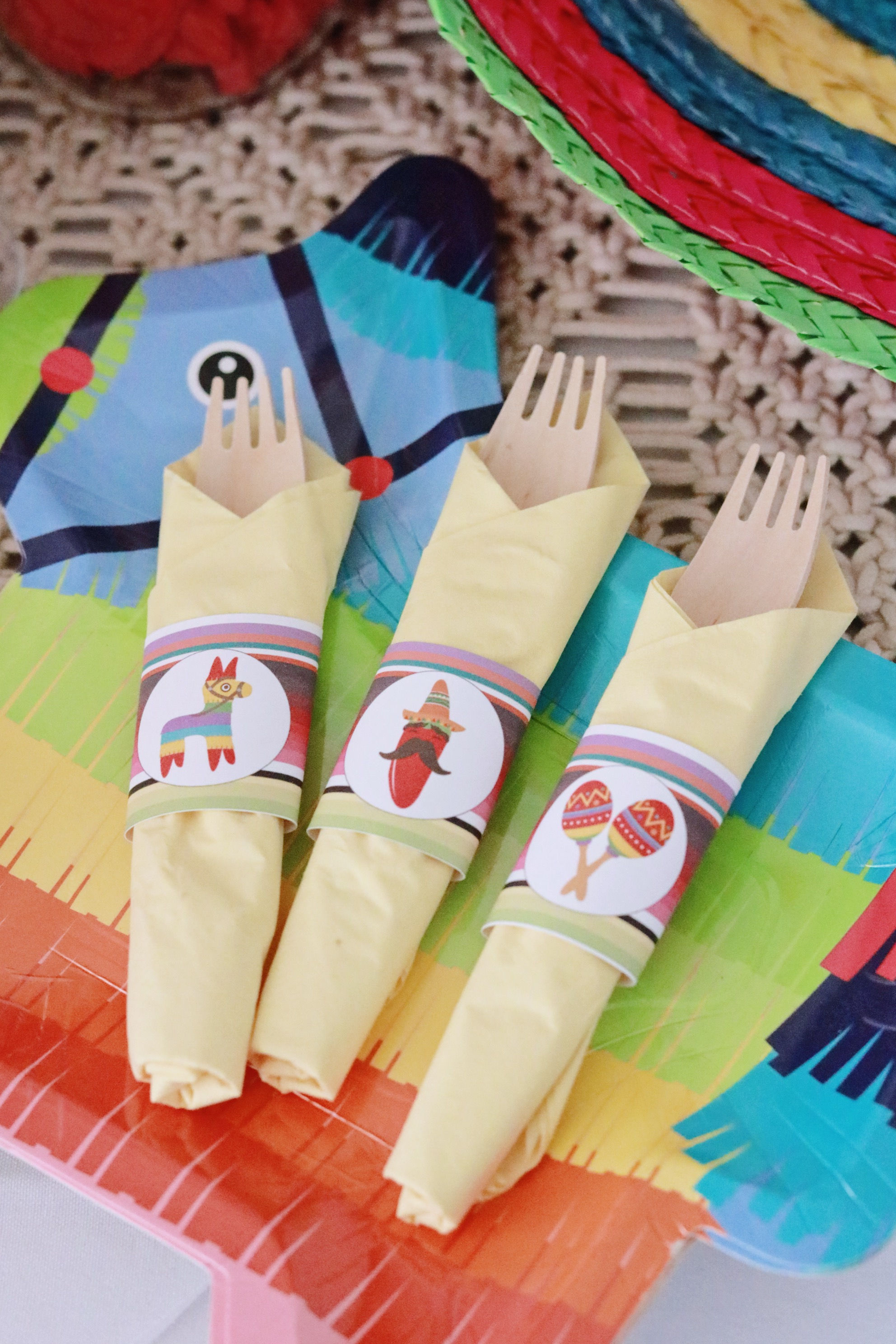 Cutlery Wraps Cinco De Mayo Printable Party