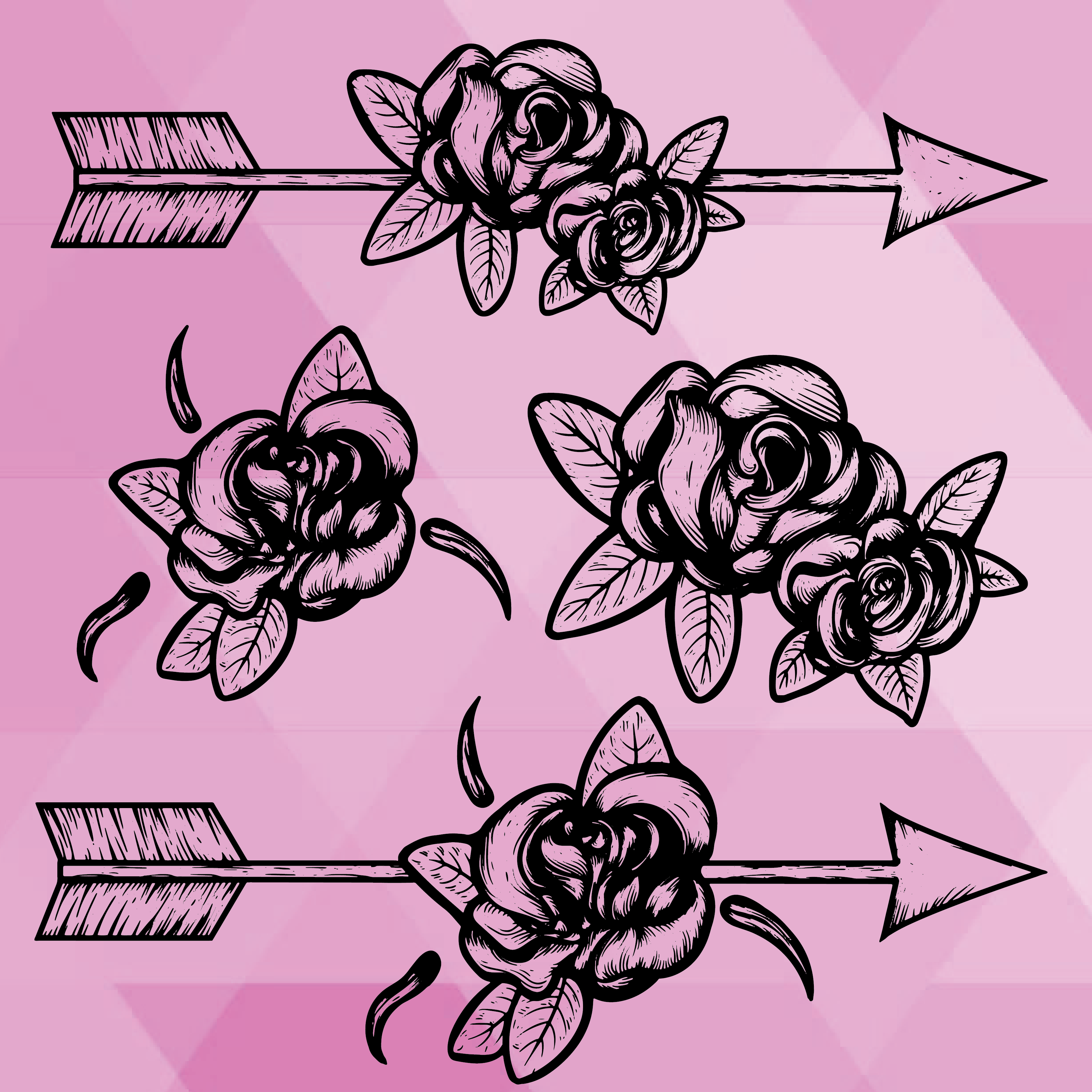 Tattoo Roses SVG Bundle