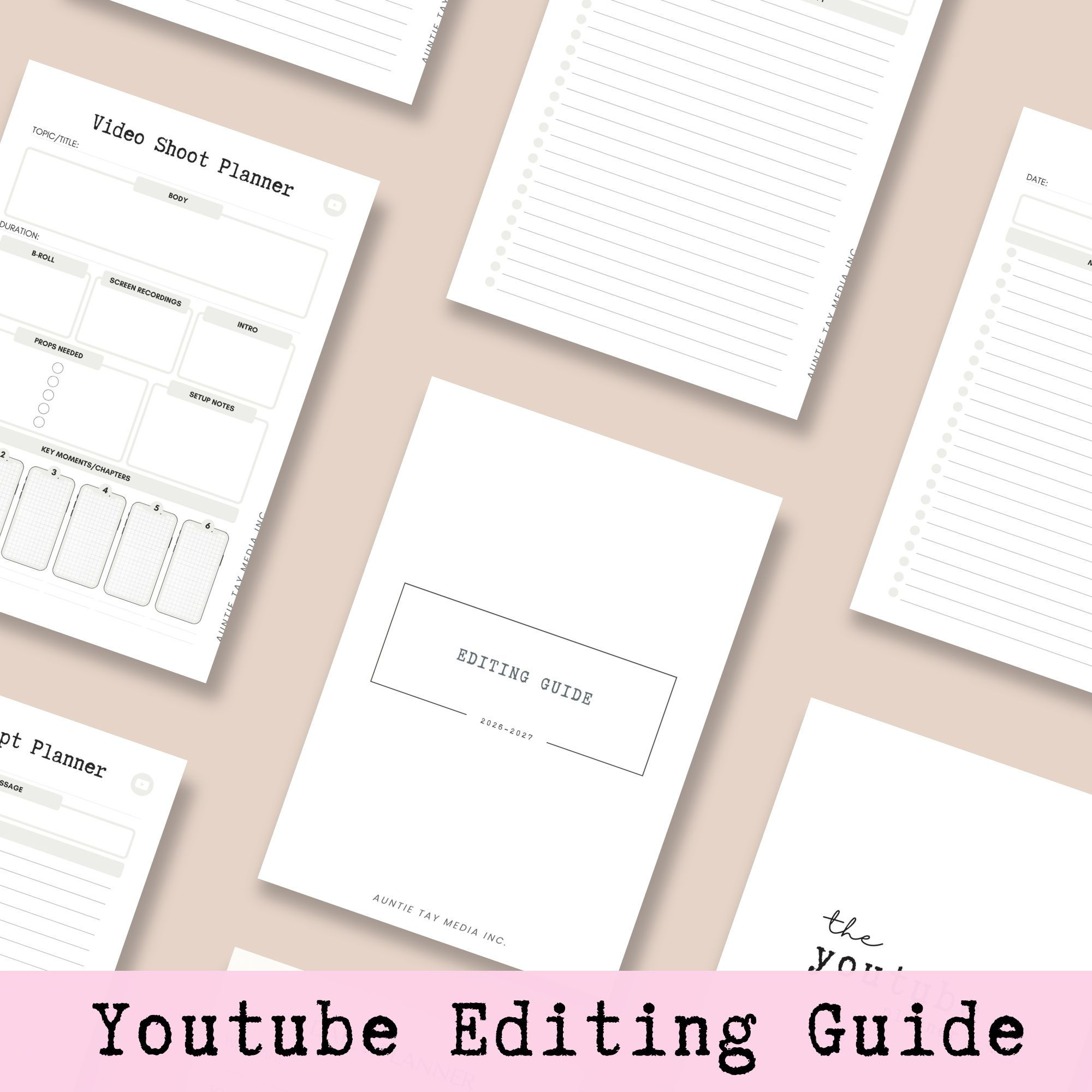 Youtube Editing Guide Planner Set Up Printable Planner