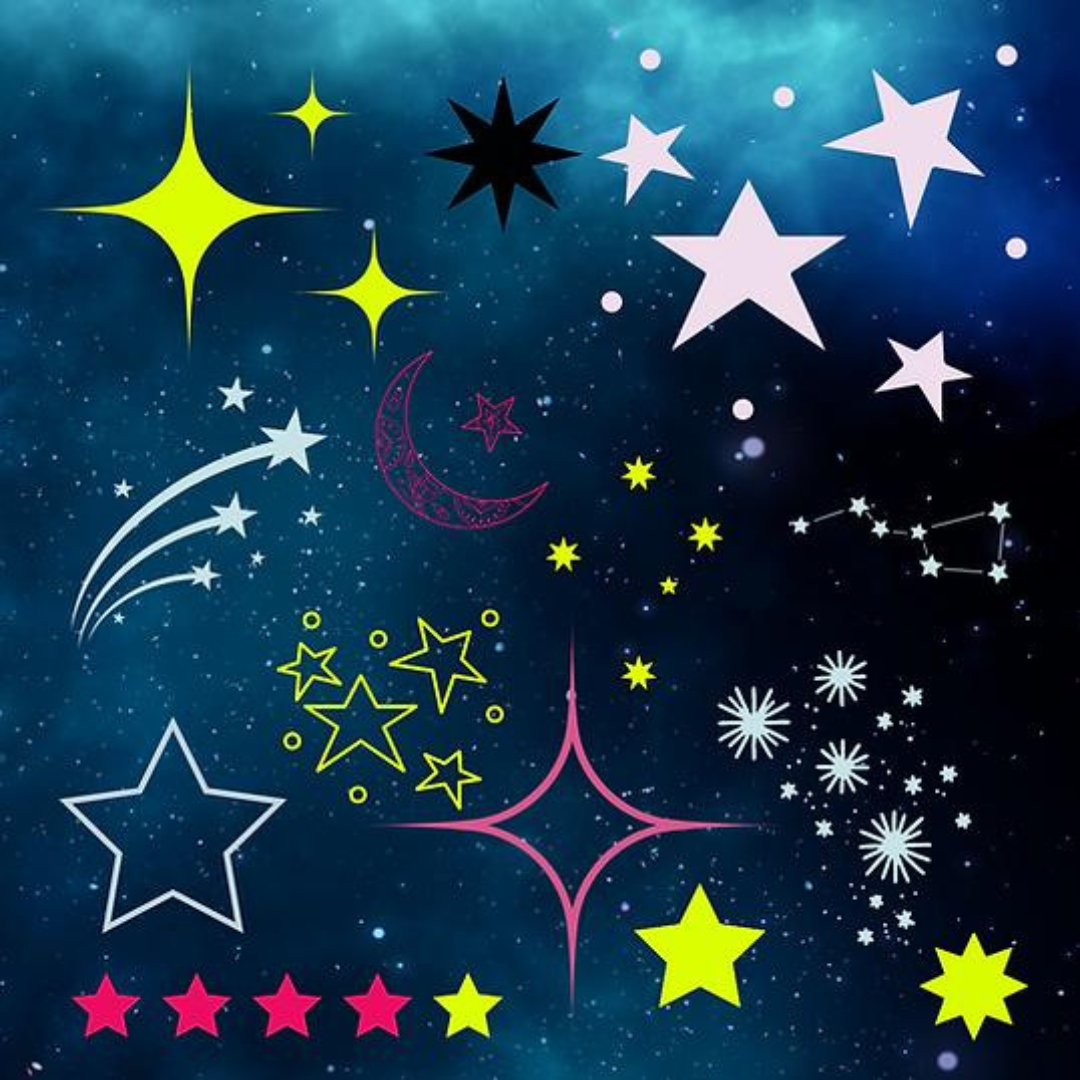 Basic Shapes - Stars Doodles - SVG
