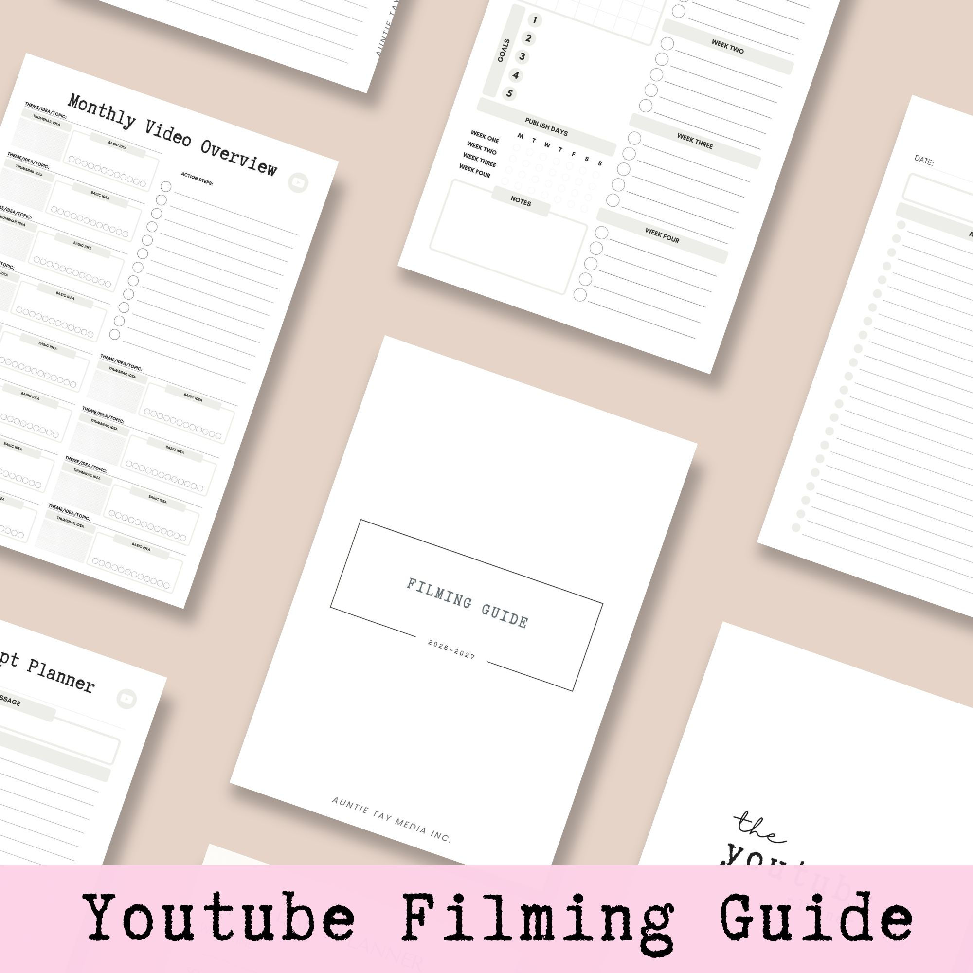 Youtube Filming Guide Planner Set Up Printable Planner